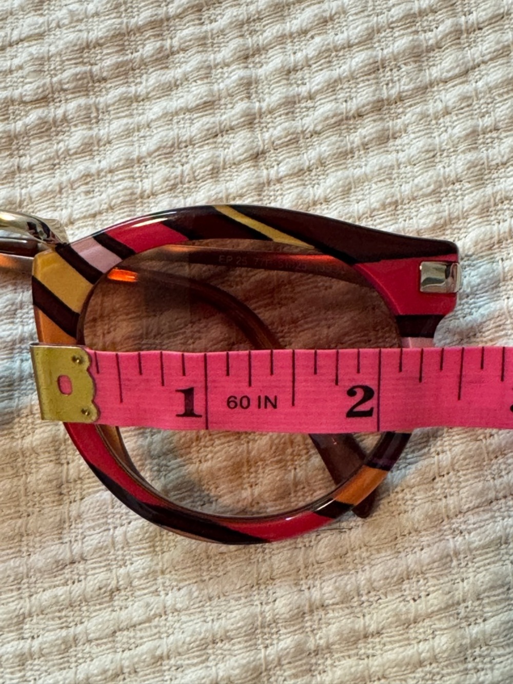 Emilio Pucci EP25 Multicolor Stripe Acetate Silver Sunglasses Frames Italy - Picture 8 of 10